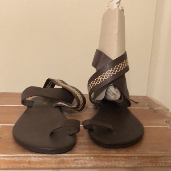 Morbarrz Brown PU Ankle Wrap Sandals Sz 38 NWOT - Picture 4 of 6